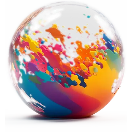 Colorful bubble with dynamic swirls symbolizing the explosive growth and vibrancy of branding.