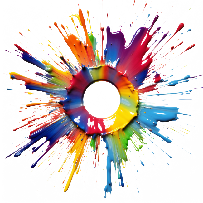 Abstract representation of a colorful explosion radiating from a central point, symbolizing the dynamic expansion and diverse targets of growth in revenue, awareness, and efficiency.