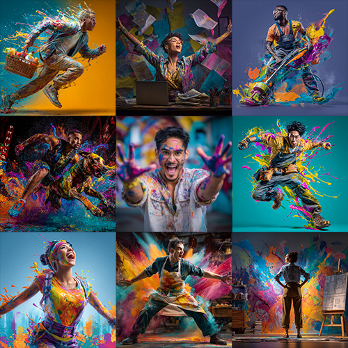 A small business team sits at a table organizing and prioritizing post-it notes of ideas.